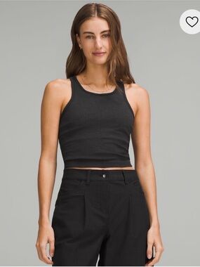 lululemon Black cropped ebb to street tank
